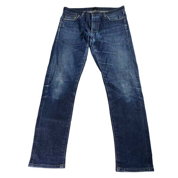 Uniqlo Kaihara Selvedge Slim Straight Low Rise Jeans Men's 32x31 - Picture 1 of 8